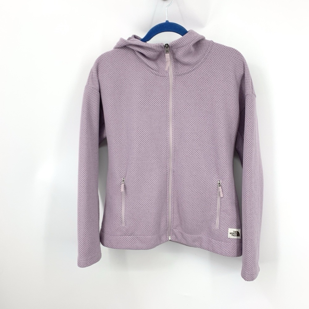 The‎ North Face Women Size Medium Sweatshirt Zip Hoodie Purple Fleece Sibley Top